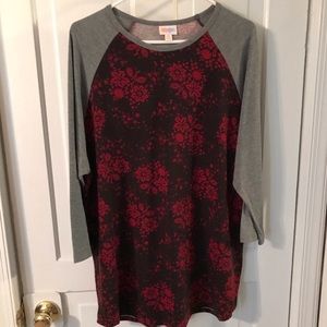LuLaRoe Randy raglan baseball tee